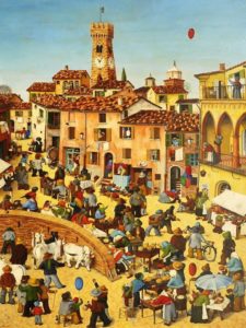 Santarcangelo di Romagna, rappresentazione della fiera di San Martino delpittore Giuseppe Boschetti