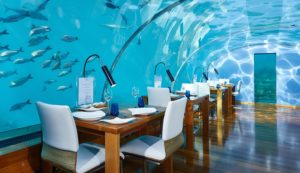 Hotel sommersi, ristornate subacqueo al Conrad Maldives Ramgali Island