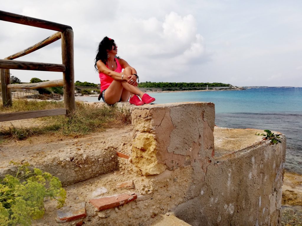 Io che ammiro estasiata il mare che circonda l'isola di Pianosa