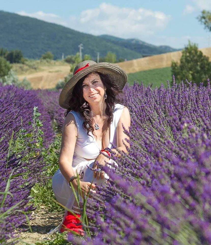 Me nei campi di Lavanda in Toscana