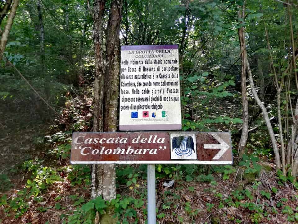 Indicazioni per la cascata della Colombara