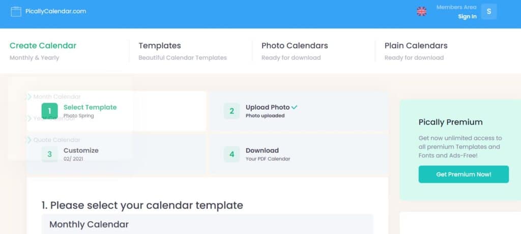 Come creare calendari on line con picallycalendar