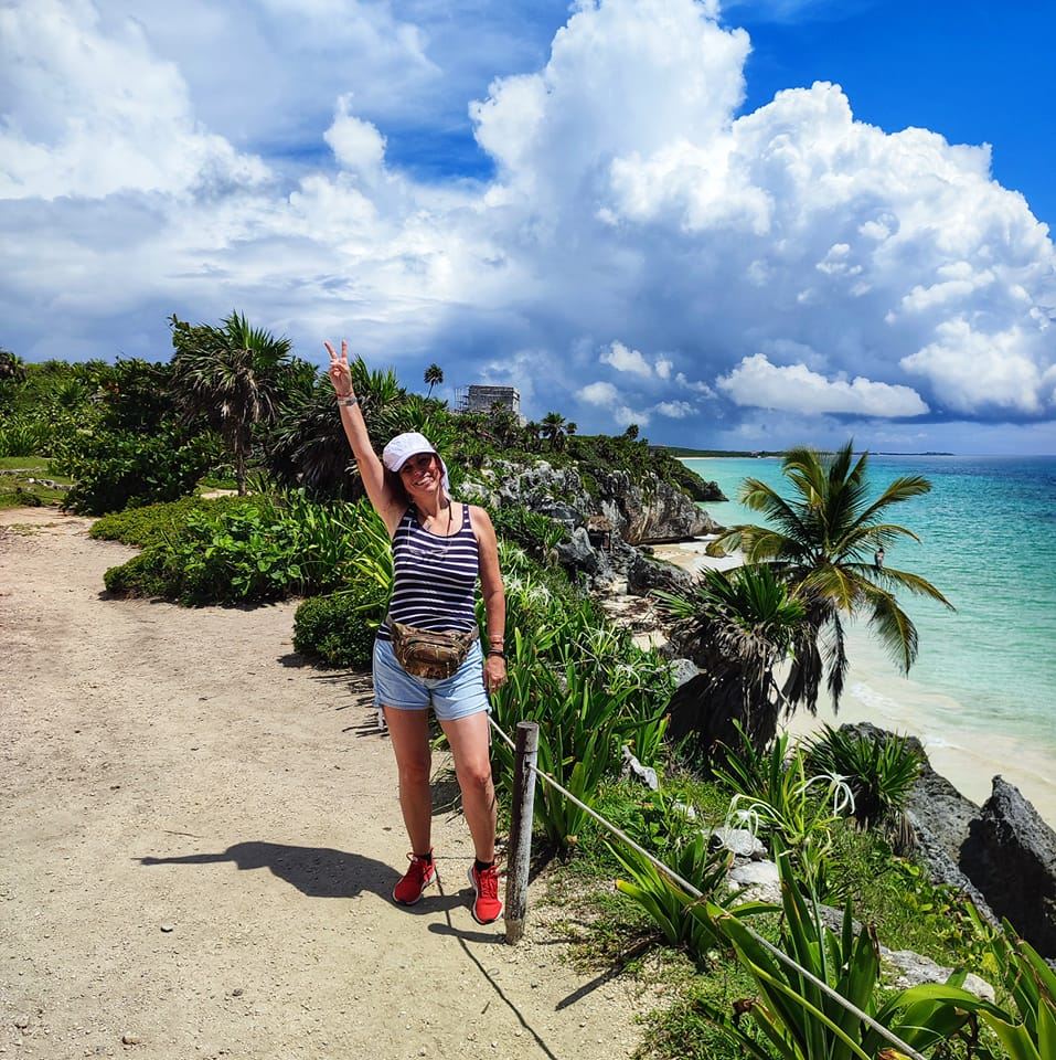 Foto ricordo al sito archeologico di Tulum, Messico