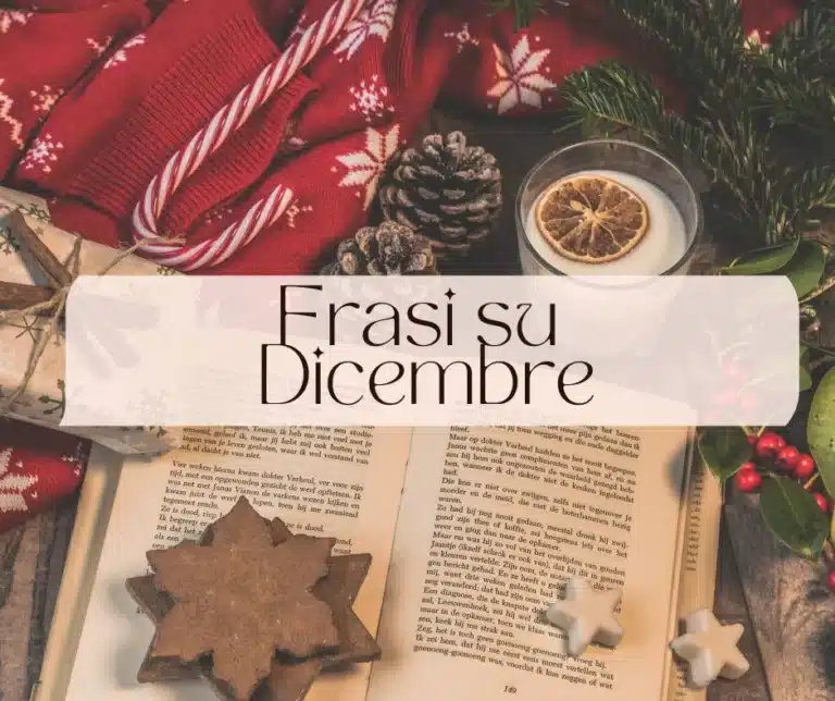 copertina Frasi su Dicembre, scritta su foto decorazioni